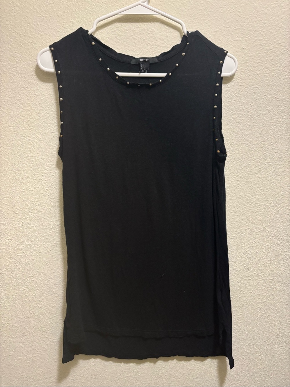 Forever 21 Black Sleeveless Tank with Stud Accents